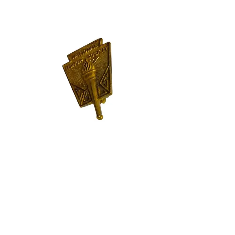 Vintage National Honor Society Lapel Pin Brooch Goldtone .75 Inch - Picture 3 of 5